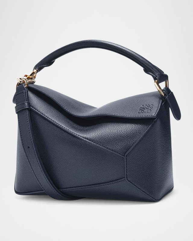 Puzzle Edge Small Shoulder Bag in Leather